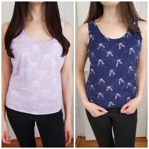 Calvin Klein 2 Tank Tops Navy Lilac Medium